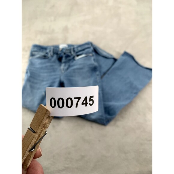 FRAME Le One Crop Mini Bootcut Jeans Light Wash High Rise Stretch Denim Size 1 - Picture 11 of 11